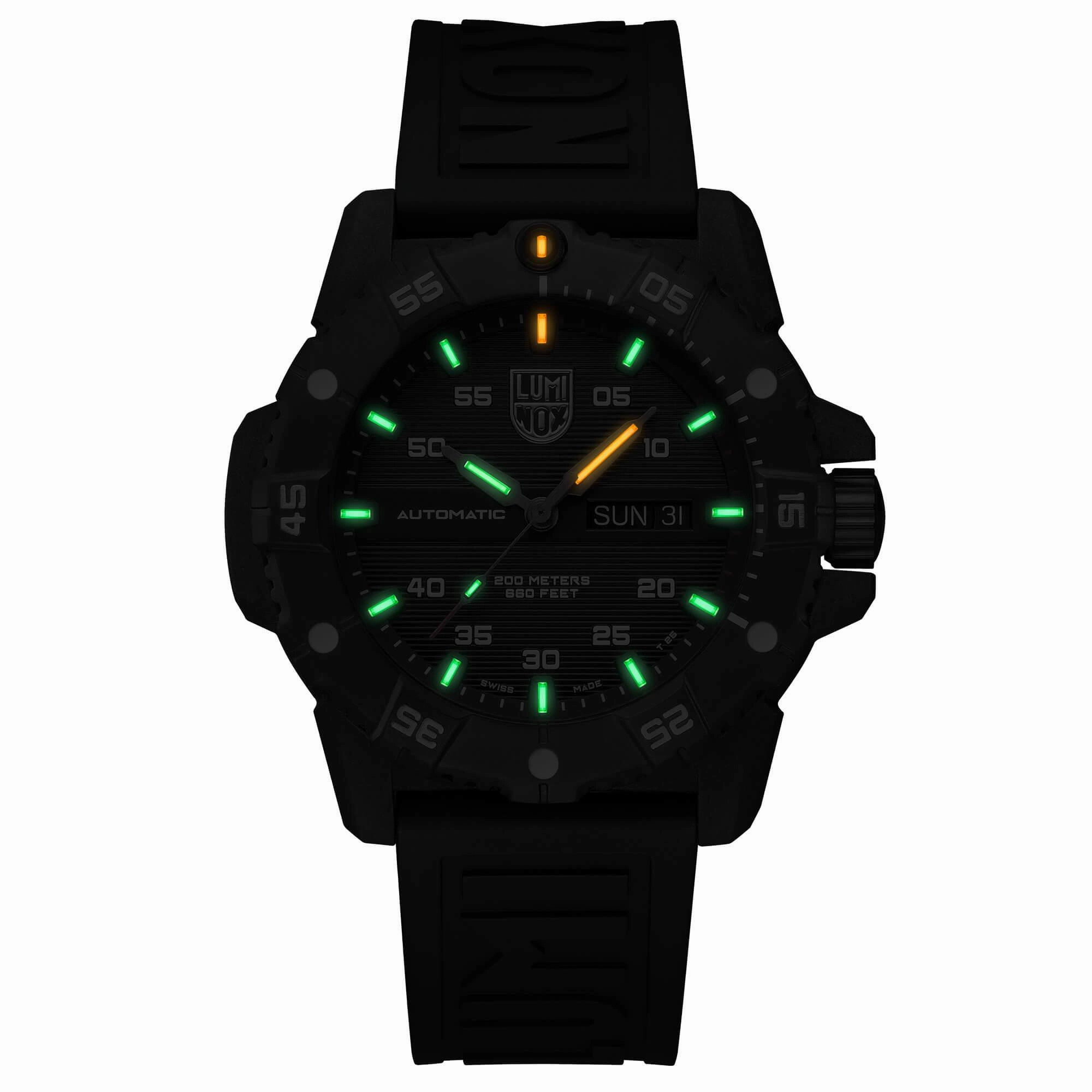Luminox Men's Watch - Master Carbon Seal Automatic Black Dial Green Strap | XS.3877