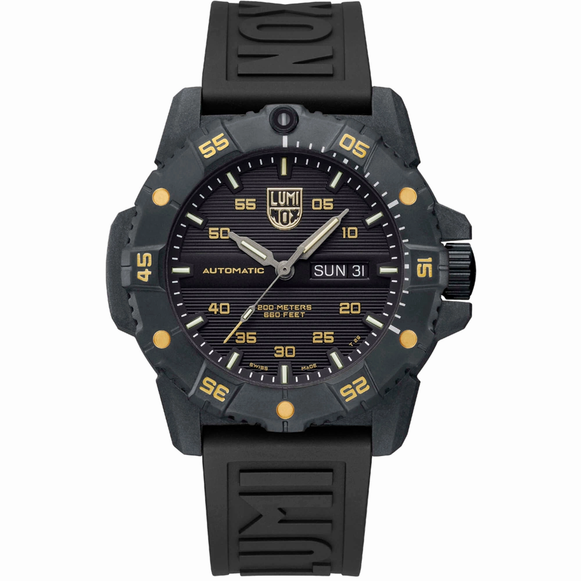 Luminox Men's Watch - Master Carbon Seal Automatic Black Dial Strap | XS.3865.GOLD