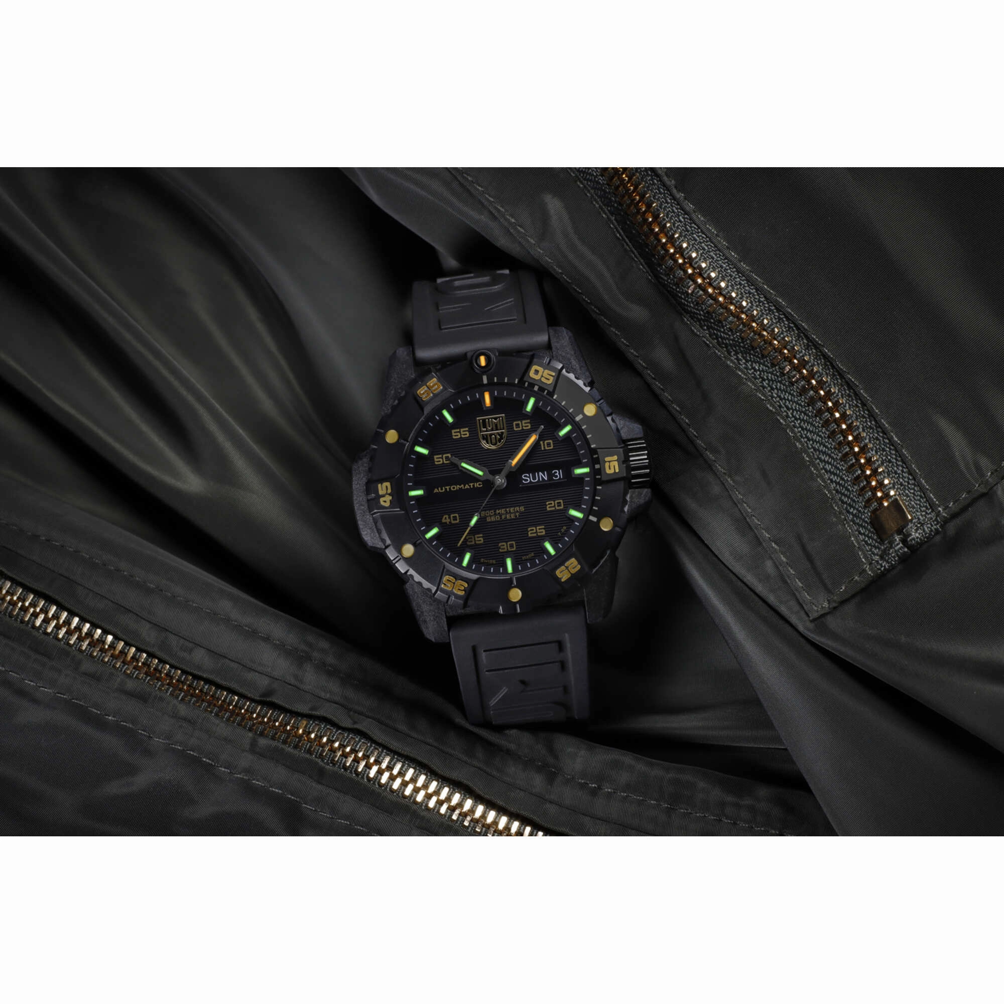 Luminox Men's Watch - Master Carbon Seal Automatic Black Dial Strap | XS.3865.GOLD