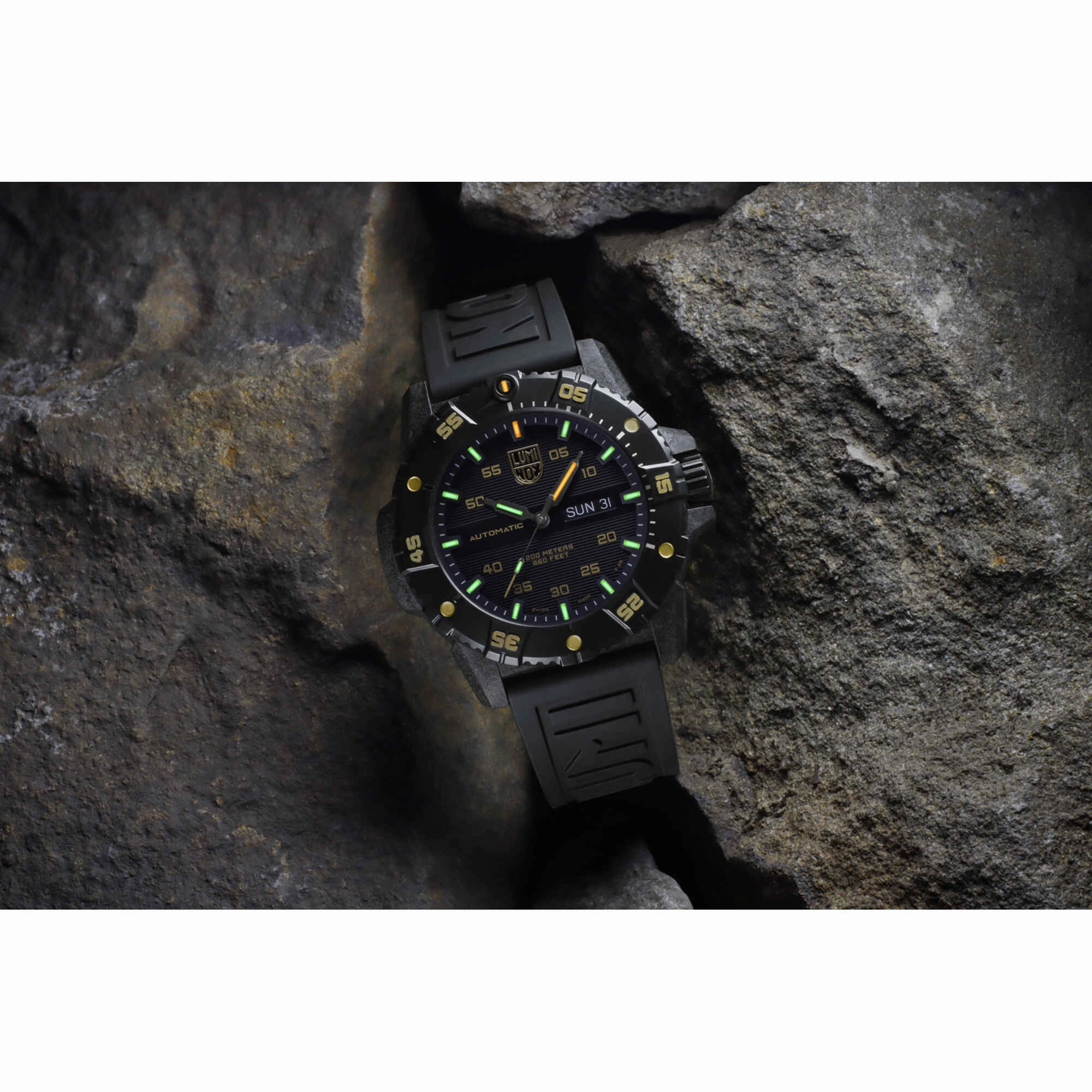 Luminox Men's Watch - Master Carbon Seal Automatic Black Dial Strap | XS.3865.GOLD