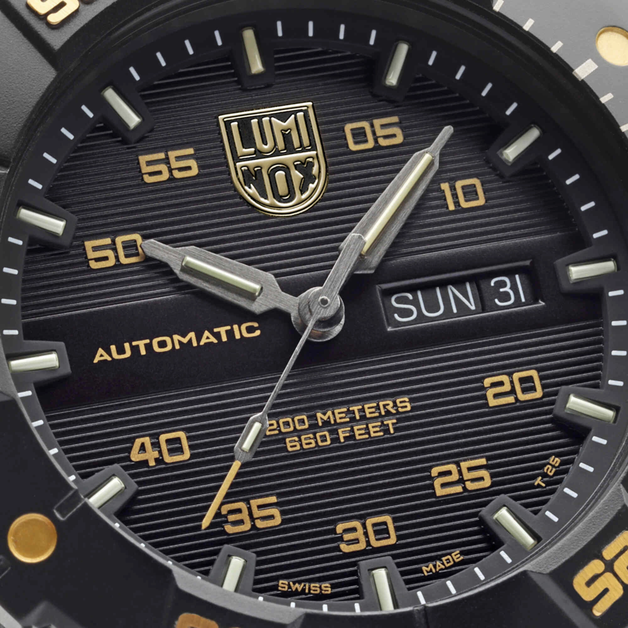 Luminox Men's Watch - Master Carbon Seal Automatic Black Dial Strap | XS.3865.GOLD