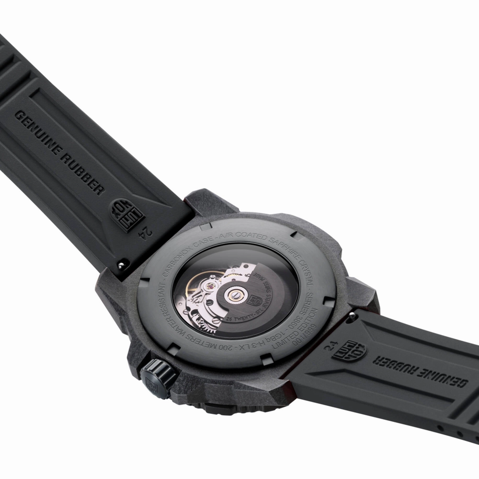 Luminox Men's Watch - Master Carbon Seal Automatic Black Dial Strap | XS.3865.GOLD