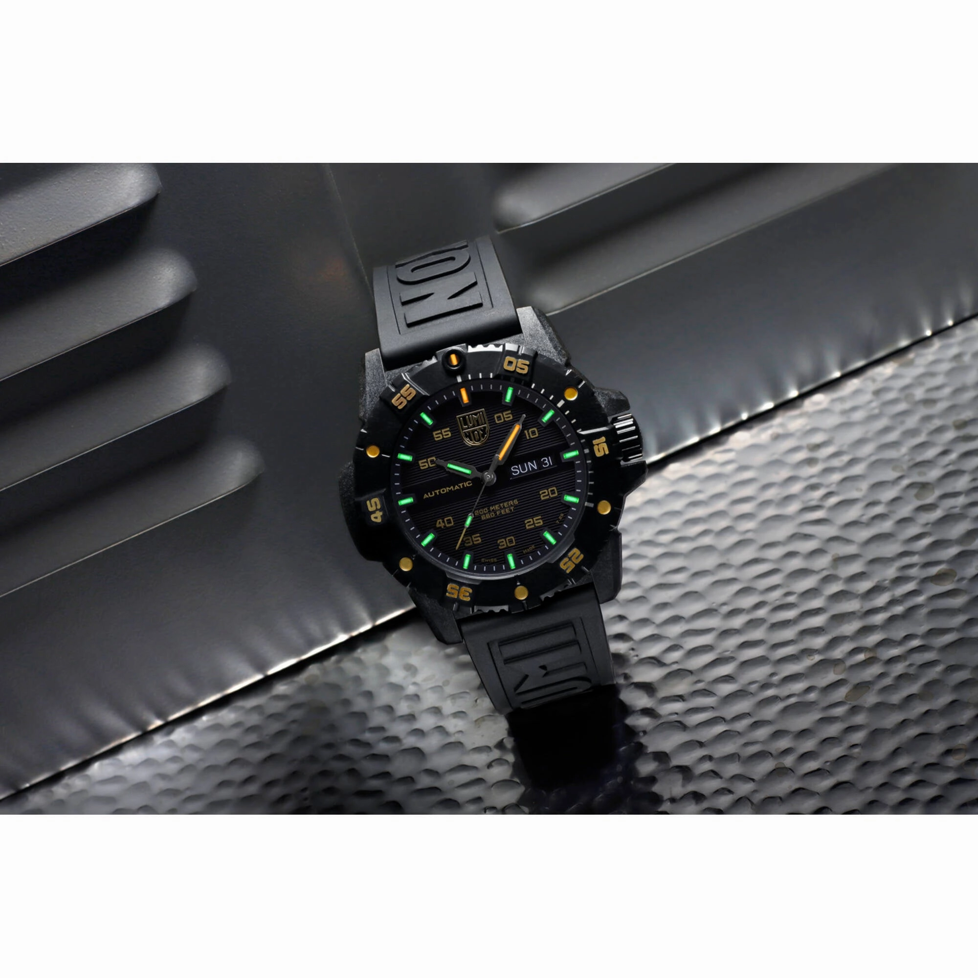 Luminox Men's Watch - Master Carbon Seal Automatic Black Dial Strap | XS.3865.GOLD