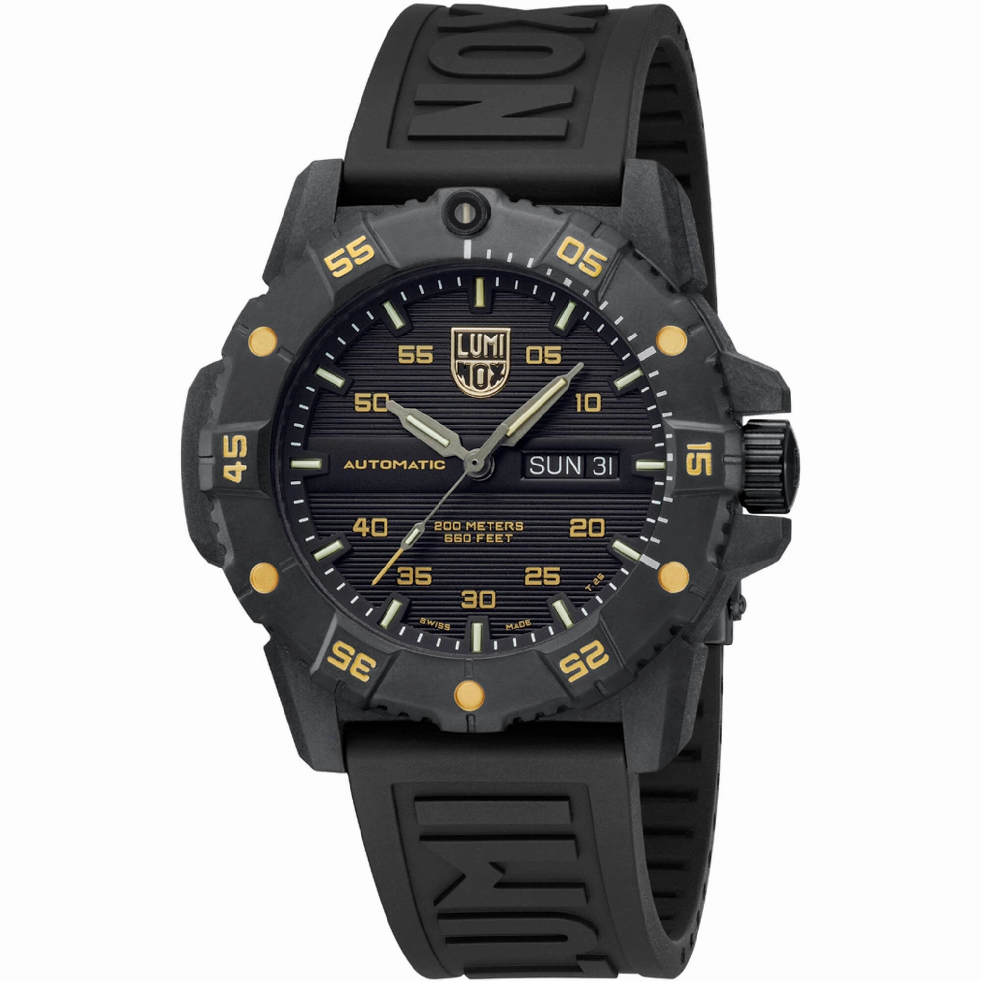Luminox Men's Watch - Master Carbon Seal Automatic Black Dial Strap | XS.3865.GOLD