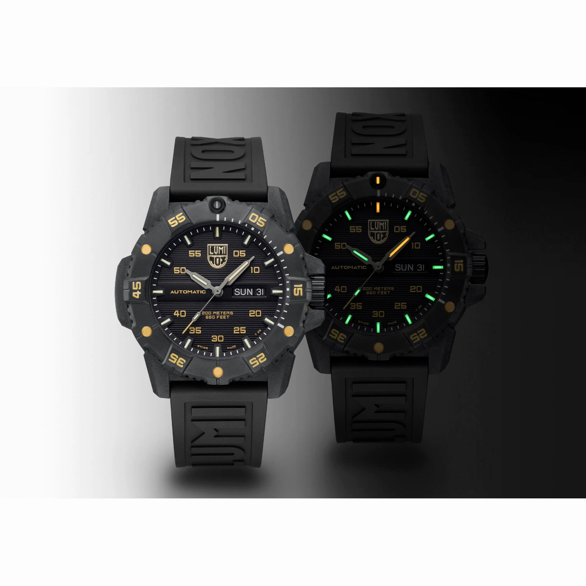 Luminox Men's Watch - Master Carbon Seal Automatic Black Dial Strap | XS.3865.GOLD