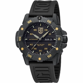 Luminox Men's Watch - Master Carbon Seal Automatic Black Dial Strap | XS.3865.GOLD