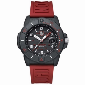 Luminox Men's Watch - Navy Seal Date Display Black Dial Red Rubber Strap | XS.3615.RF