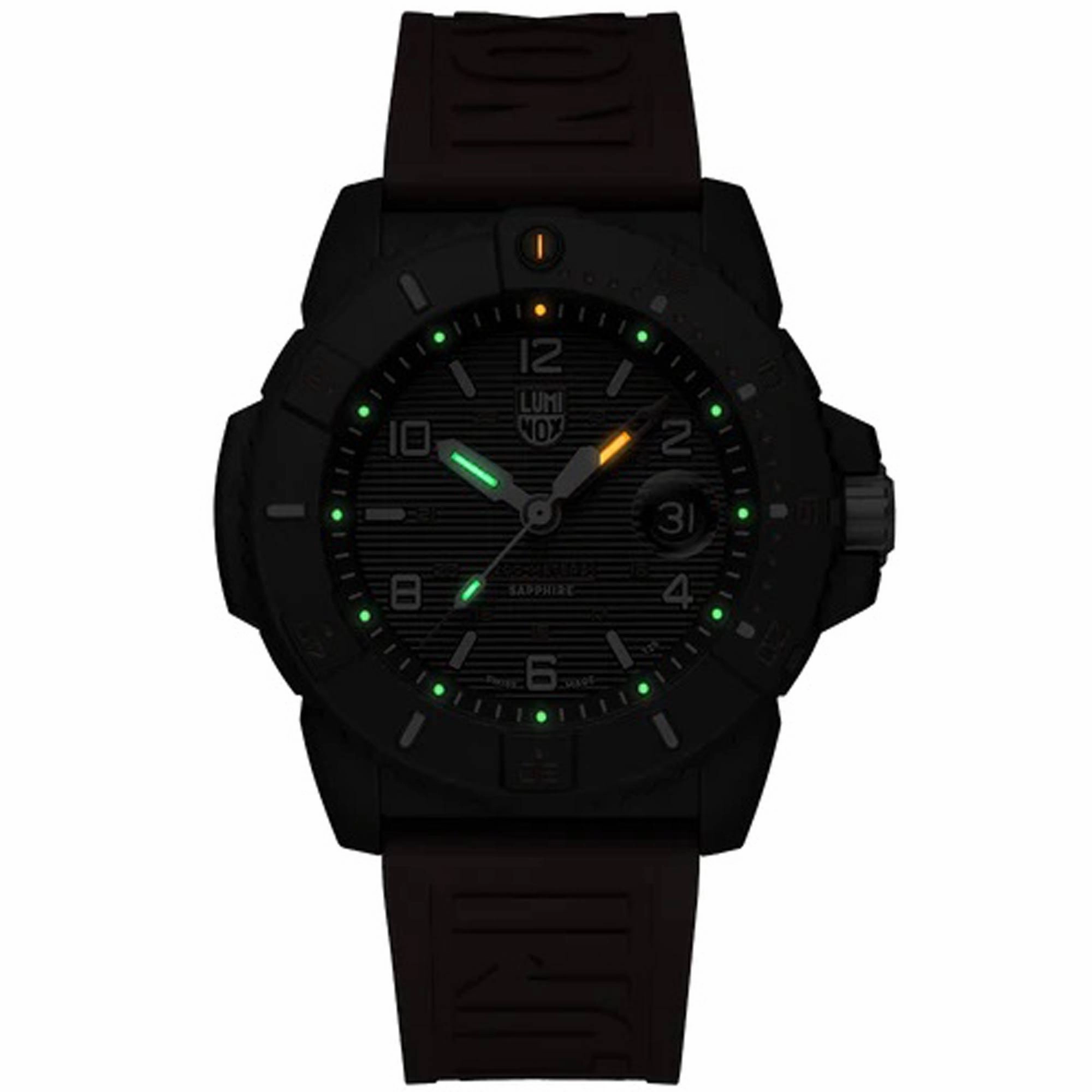 Luminox Men's Watch - Navy Seal Date Display Black Dial Red Rubber Strap | XS.3615.RF