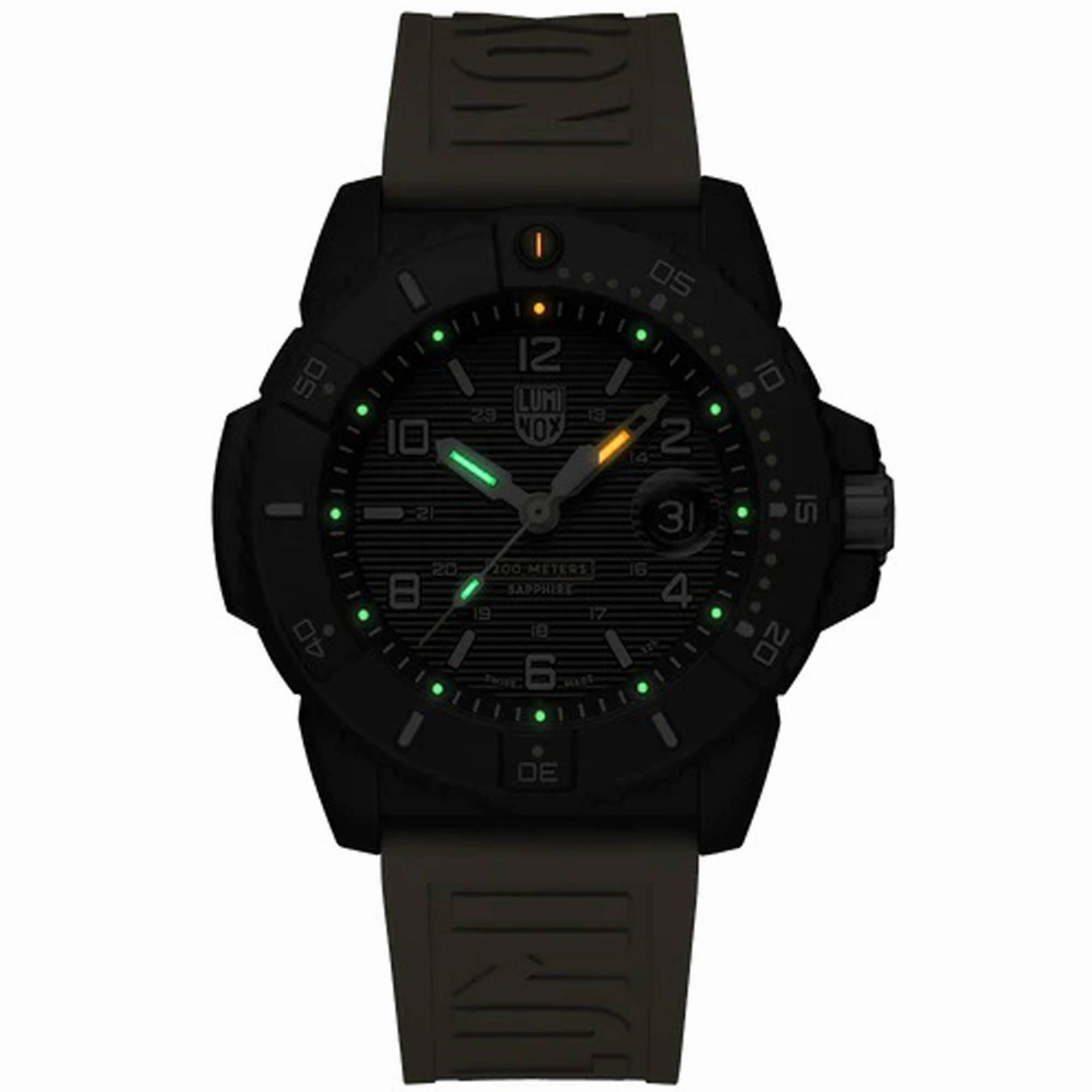 Luminox Men's Watch - Navy Seal Date Rotating Bezel Yellow Rubber Strap | XS.3601.GF
