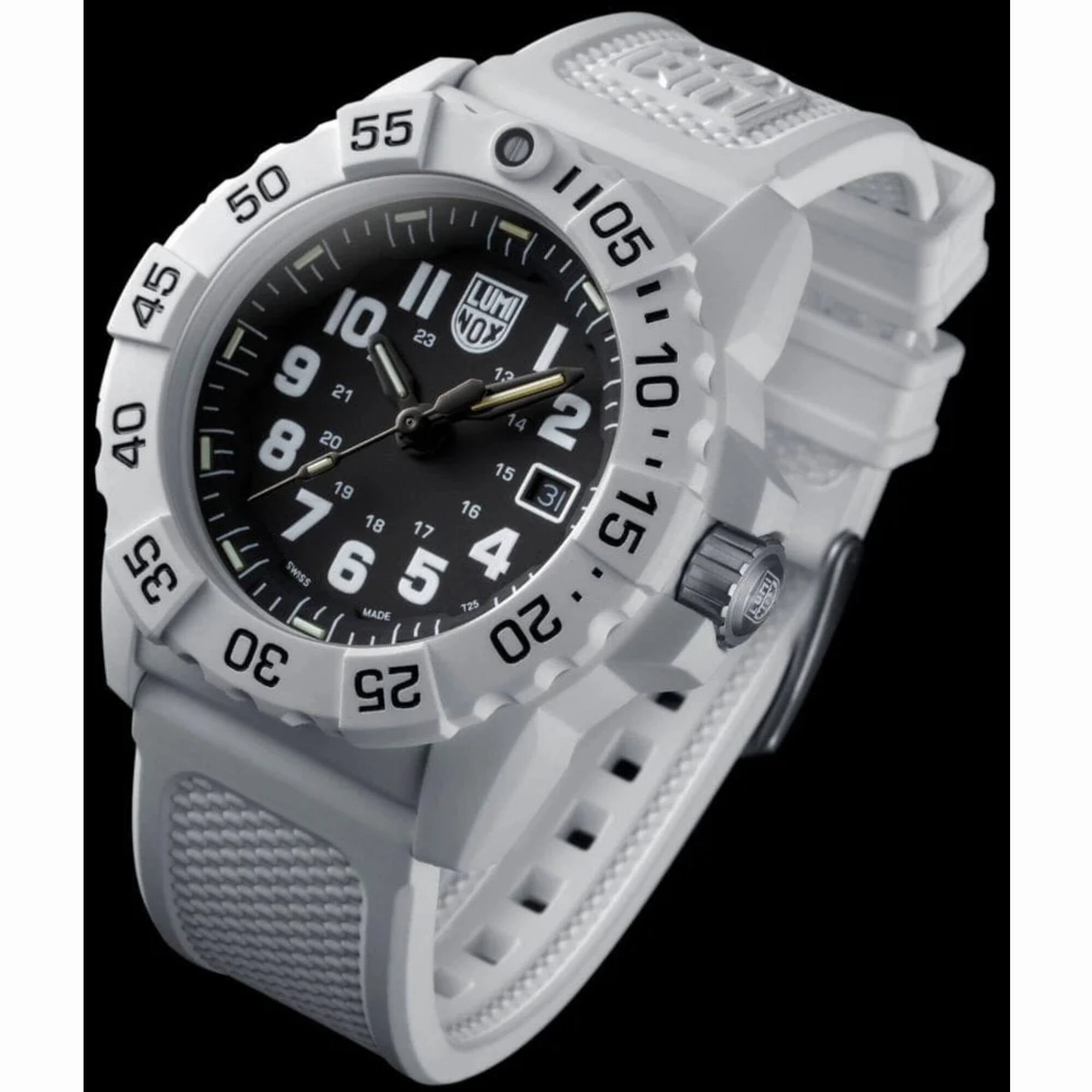 Luminox Men's Watch - Navy Seal Quartz Black Dial White Rubber Strap | XS.3507.WB