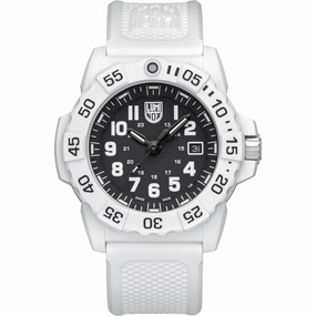Luminox Men's Watch - Navy Seal Quartz Black Dial White Rubber Strap | XS.3507.WB