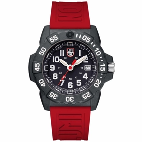 Luminox Men's Watch - Navy Seal Volition Rotating Bezel Red Rubber Strap | XS.3501.V