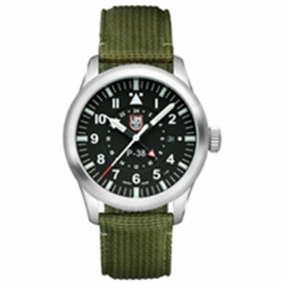 Luminox Men's Watch - P38 Lightning Steel Case Black Dial Green Strap | XA.IE21