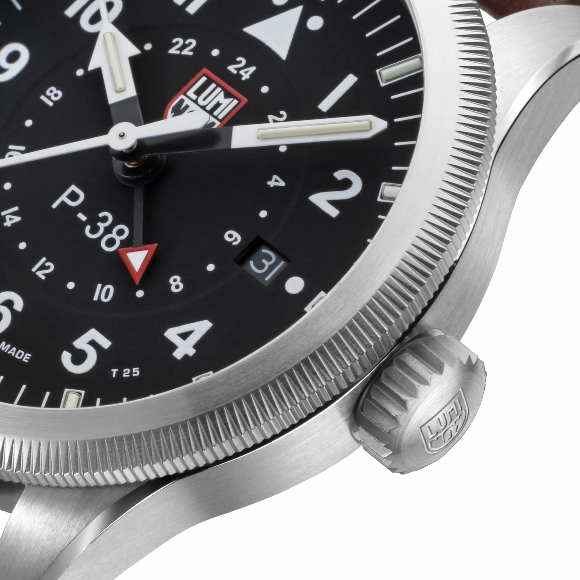 Luminox Men's Watch - P-38 Lightning Date Display Brown Leather Strap | XA.9521