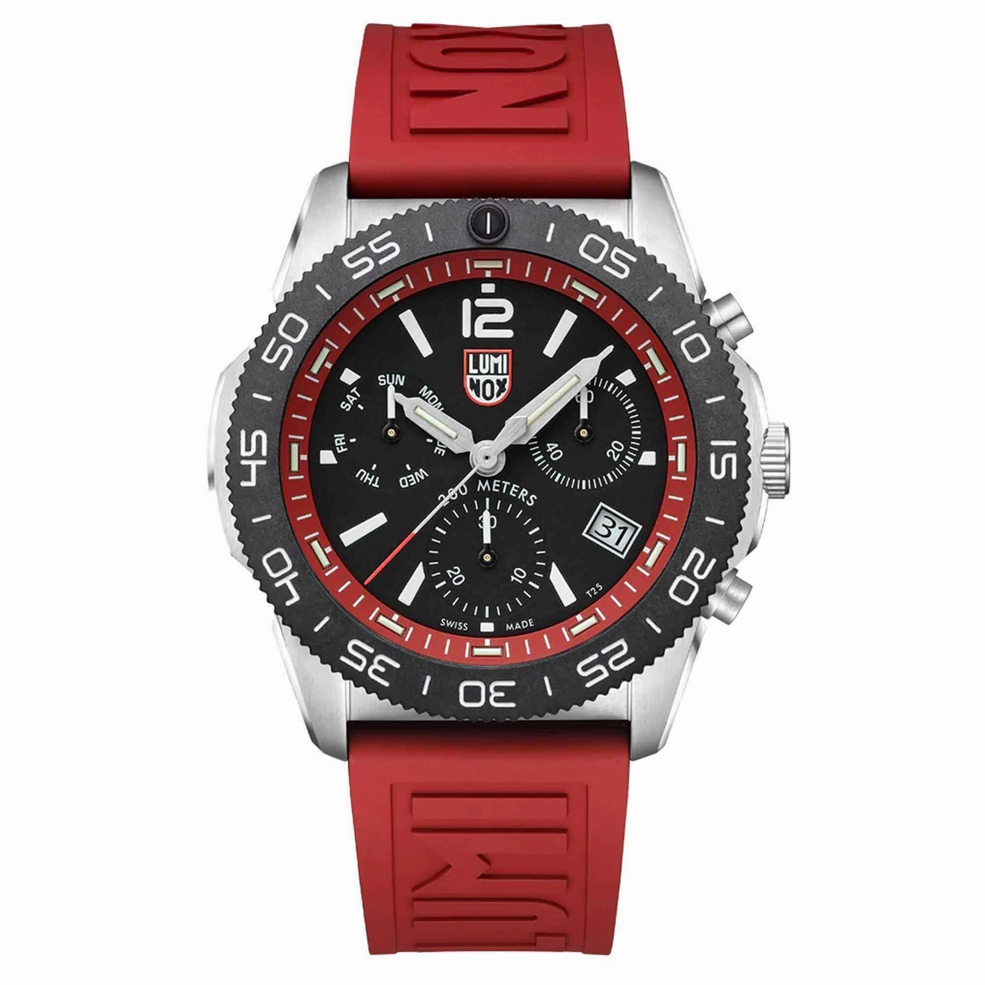 Luminox Men's Watch - Pacific Diver Swiss Quartz Chrono Red Rubber Strap | XS.3155