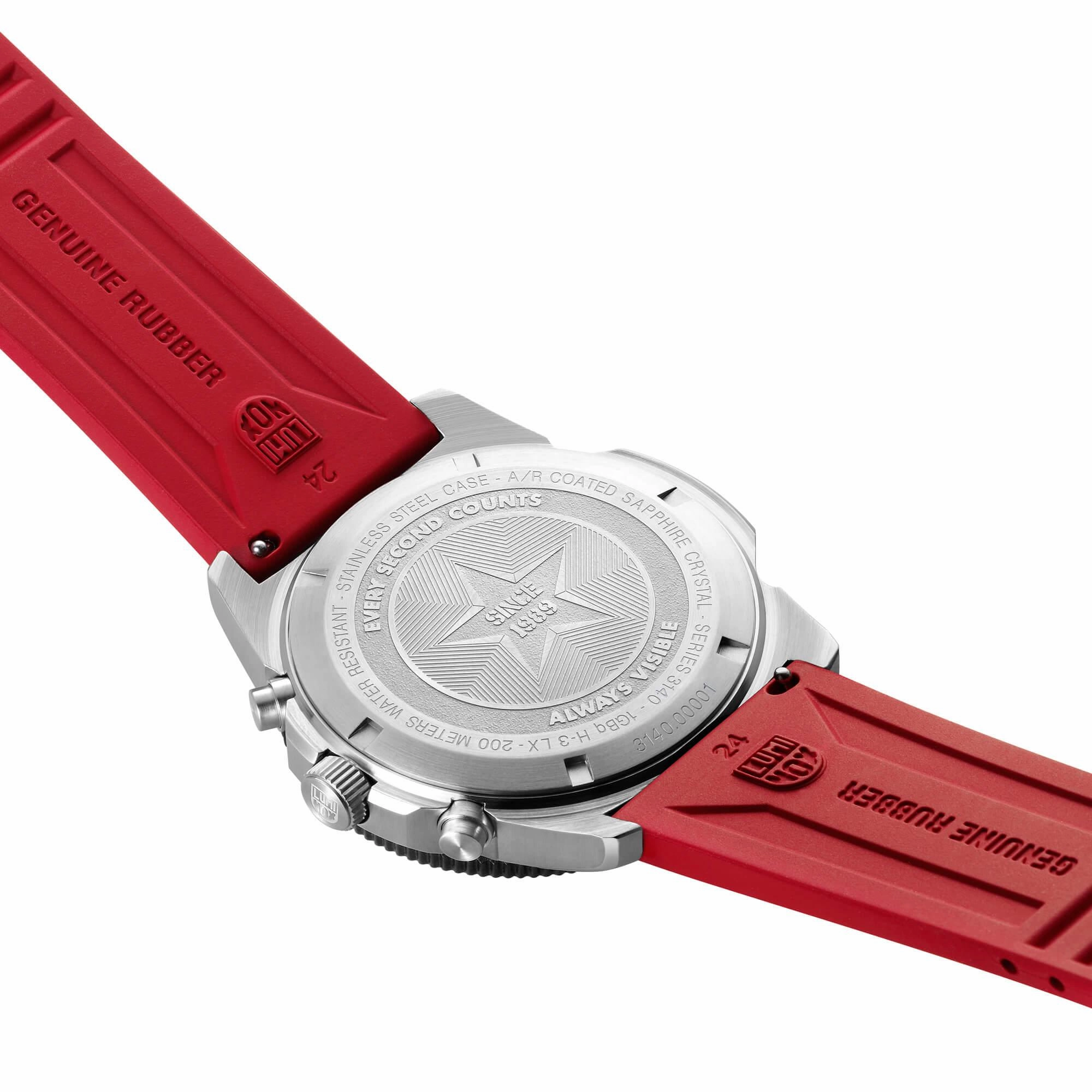 Luminox Men's Watch - Pacific Diver Swiss Quartz Chrono Red Rubber Strap | XS.3155