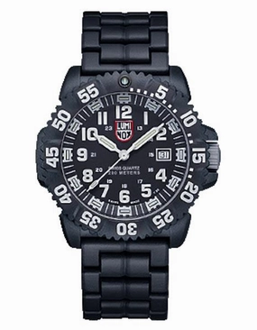 Luminox Mens Sea PC Carbon Watch - White Markers - Black Case & Bracelet - 200m