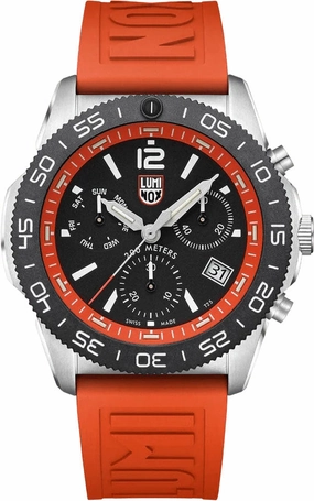 Luminox Pacific Diver Chronograph 44mm 3140 Series Black Orange Watch