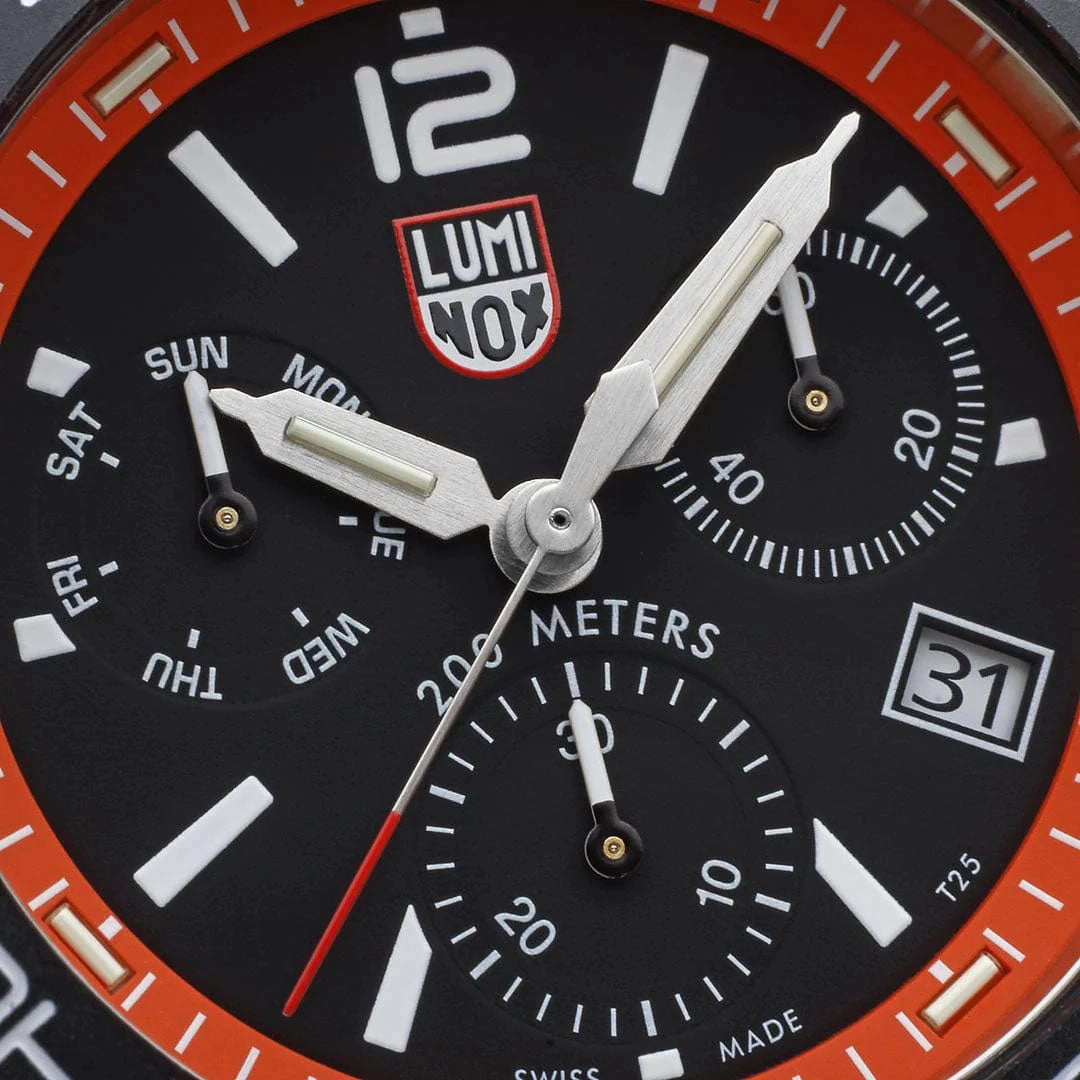 Luminox Pacific Diver Chronograph 44mm 3140 Series Black Orange Watch