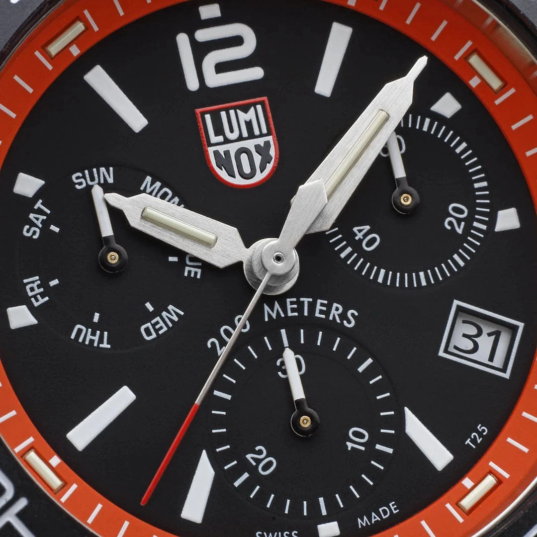 Luminox Pacific Diver Chronograph 44mm 3140 Series Black Orange Watch