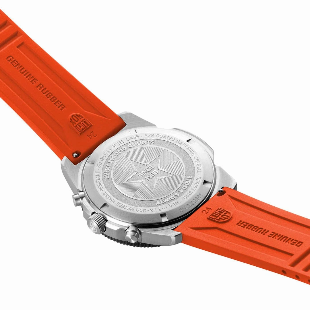 Luminox Pacific Diver Chronograph 44mm 3140 Series Black Orange Watch