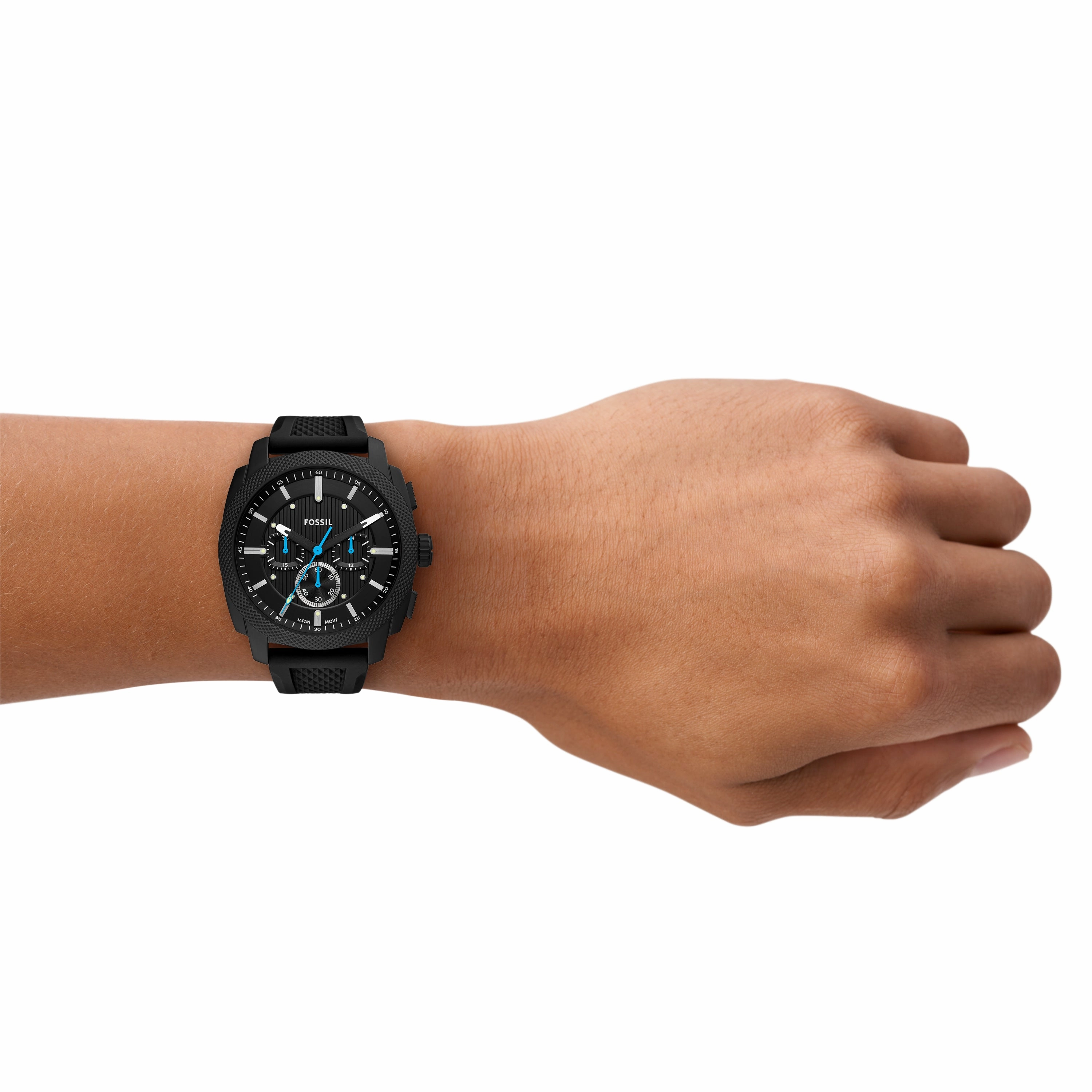 Machine Chronograph Black Silicone Watch