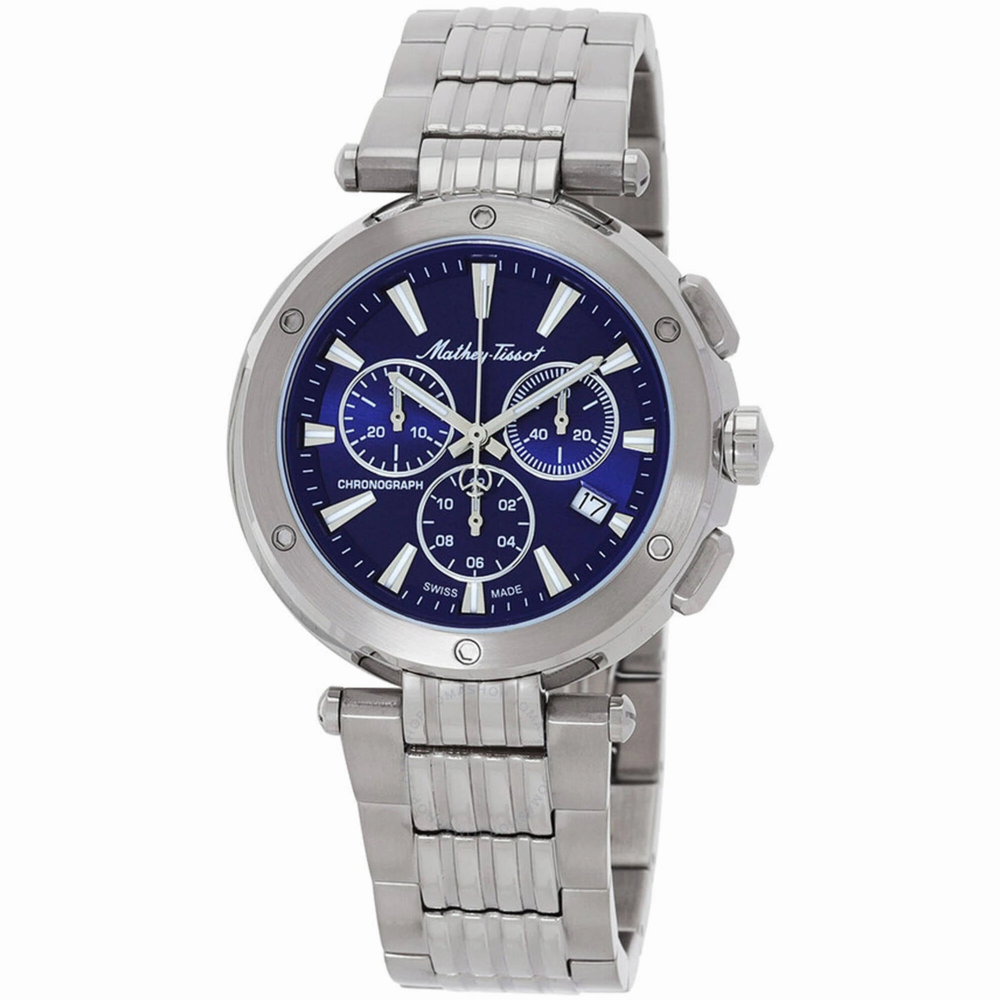 Mathey Tissot Men's Watch - Neptune Chrono Blue Dial Steel Bracelet | H912CHABU