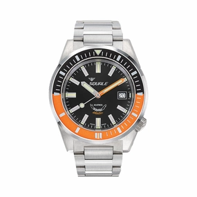 Matic 44mm - Black and Satin Orange on Bracelet