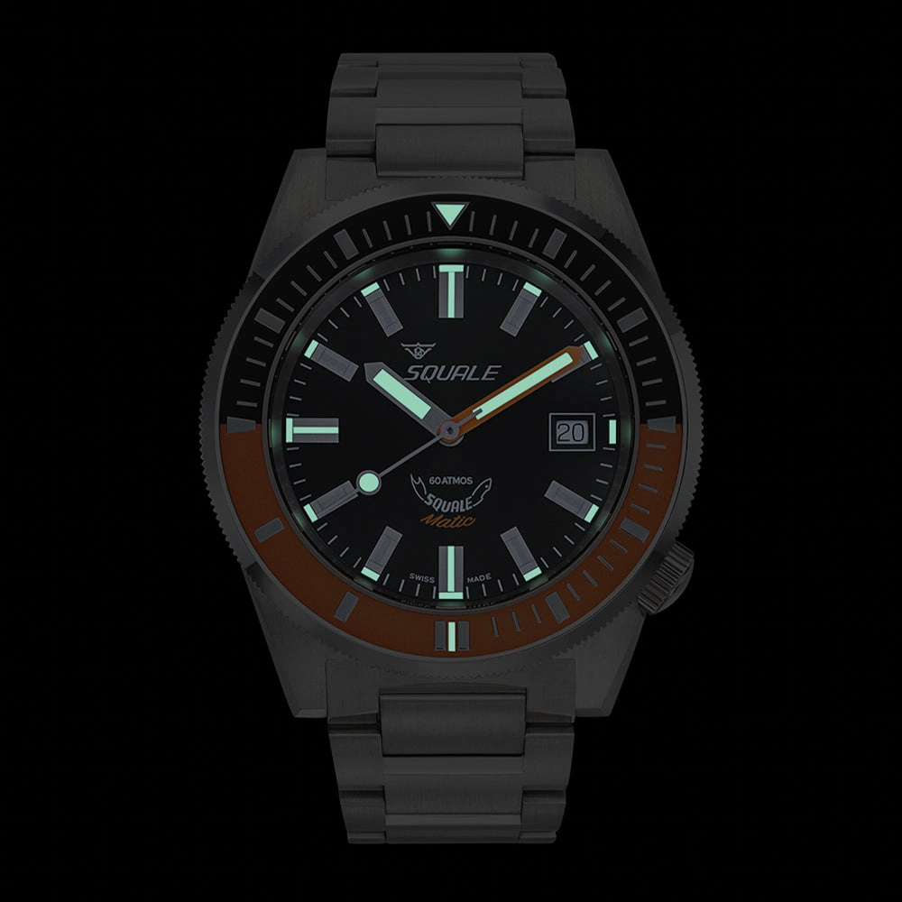 Matic 44mm - Black and Satin Orange on Bracelet