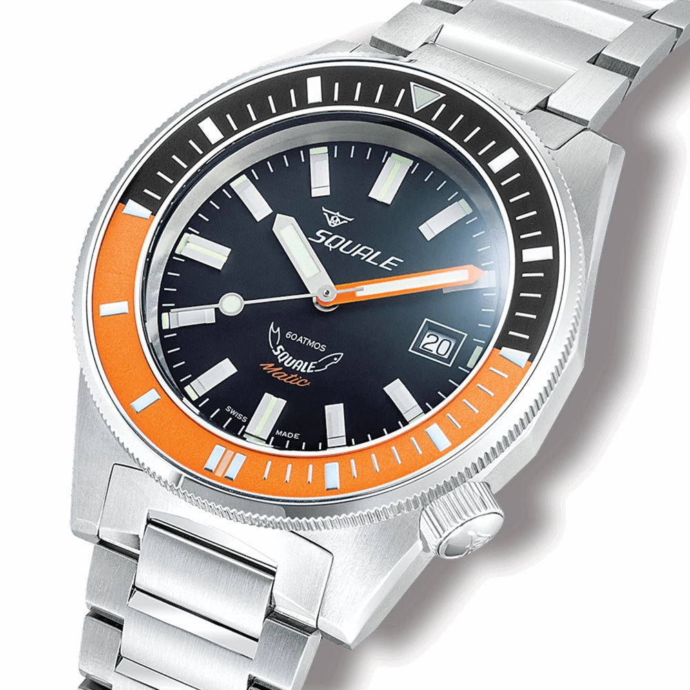 Matic 44mm - Black and Satin Orange on Bracelet