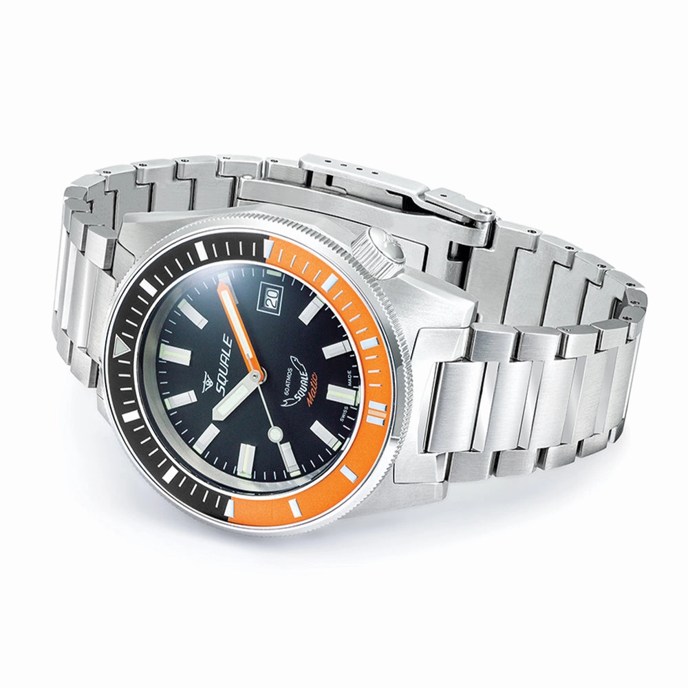 Matic 44mm - Black and Satin Orange on Bracelet