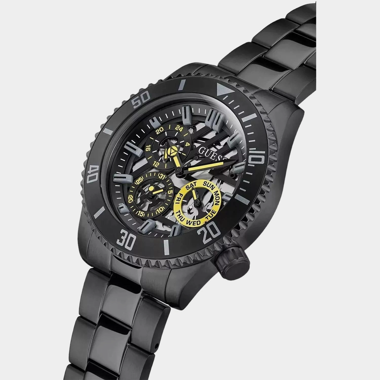 Men Black Analog Stainless Steel Watch GW0488G3