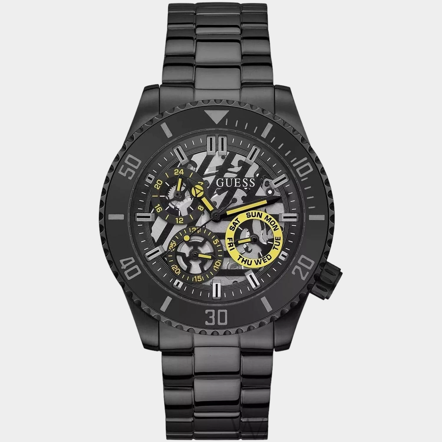 Men Black Analog Stainless Steel Watch GW0488G3