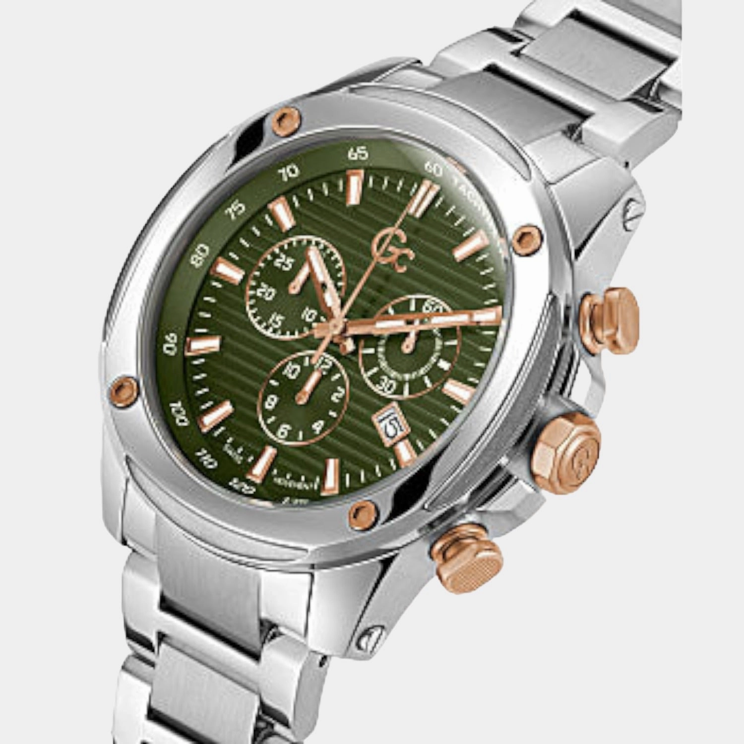 Men Green Stainless Steel Chronograph Watch Z13003G9MF