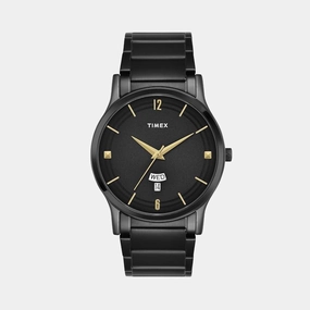 Men Quartz Black Dial Analog Stainless Steel Watch TW000R459