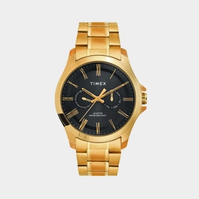 Men Quartz Black Dial Analog Stainless Steel Watch TW000X129