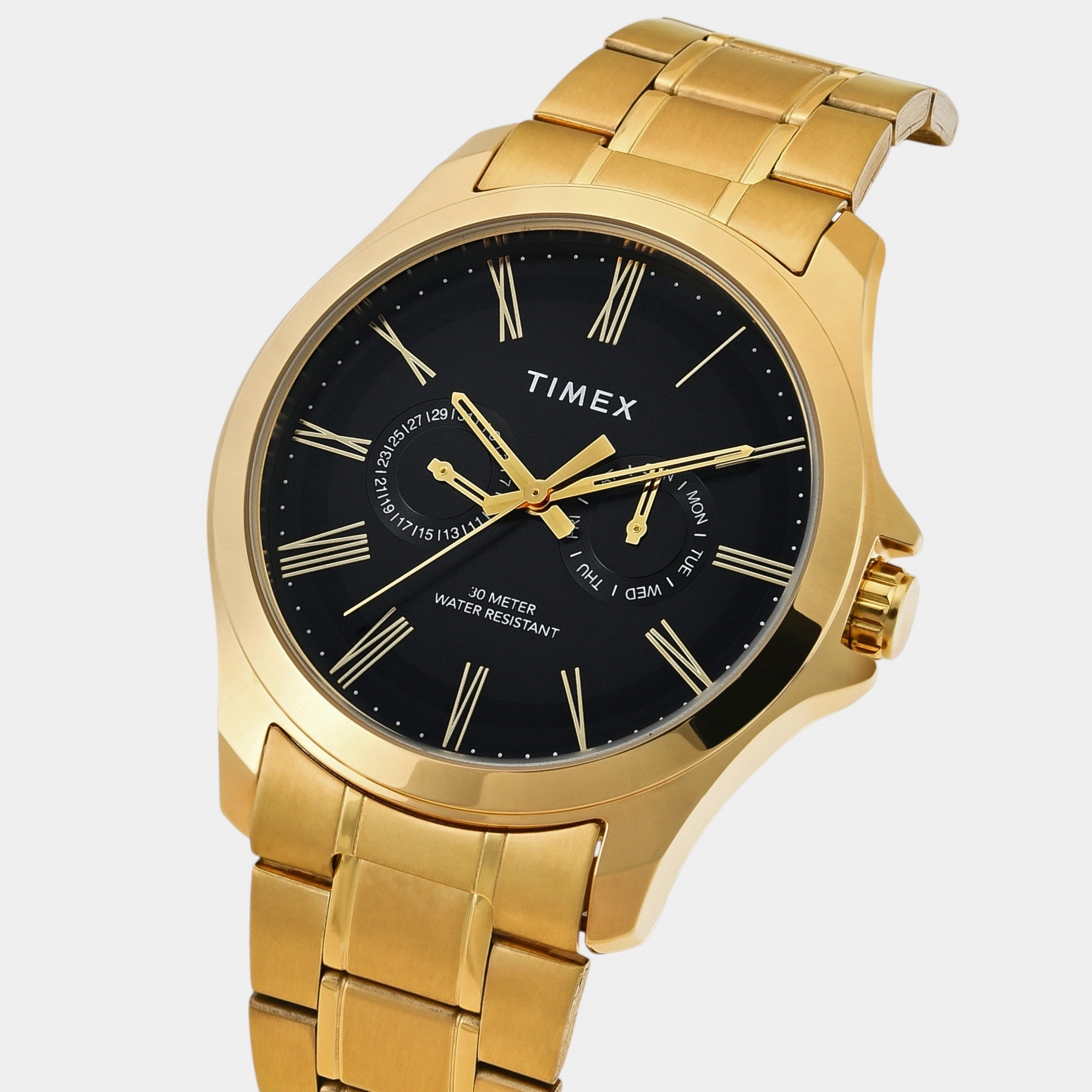 Men Quartz Black Dial Analog Stainless Steel Watch TW000X129