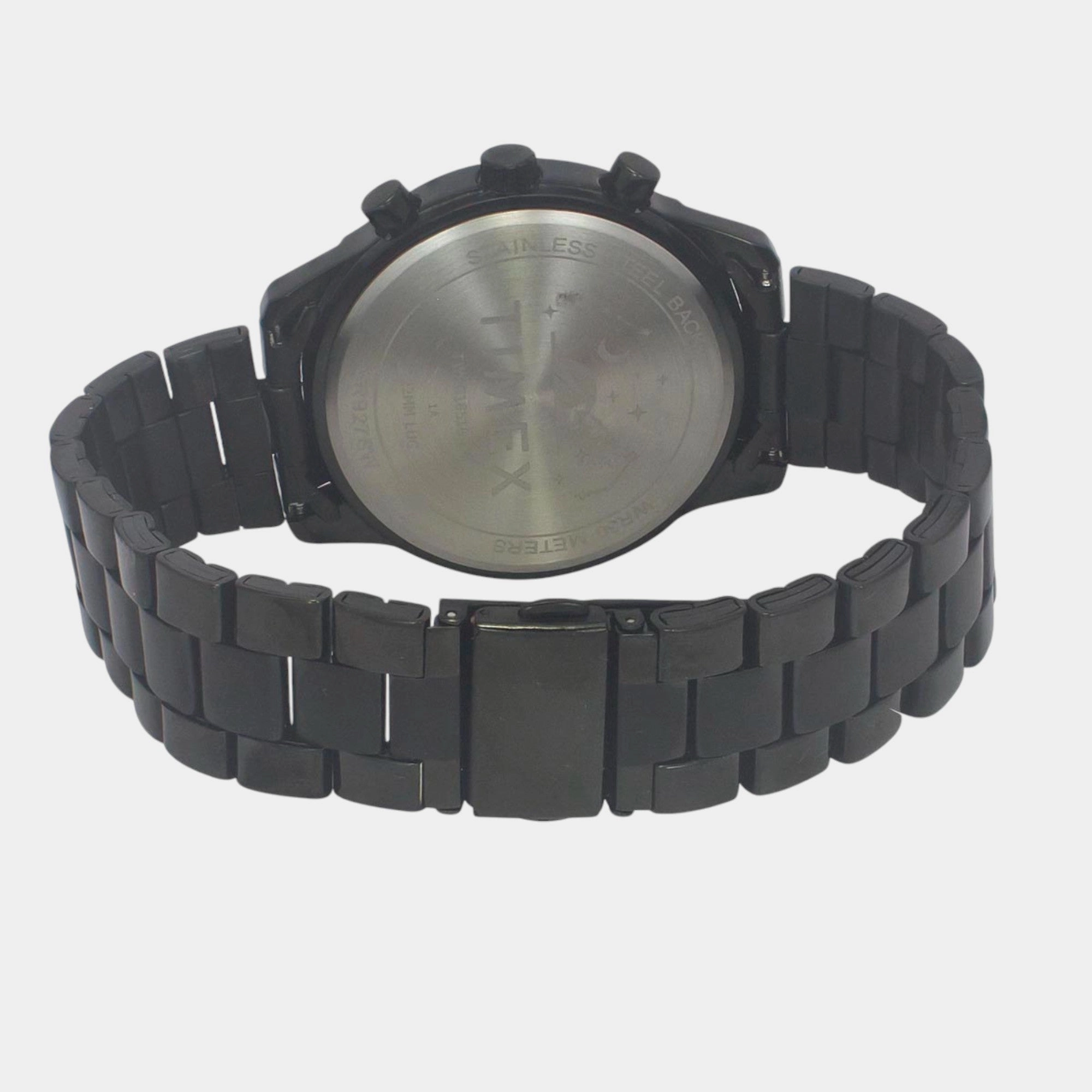 Men Quartz Black Dial Chronograph Stainless Steel Watch TWEG18518
