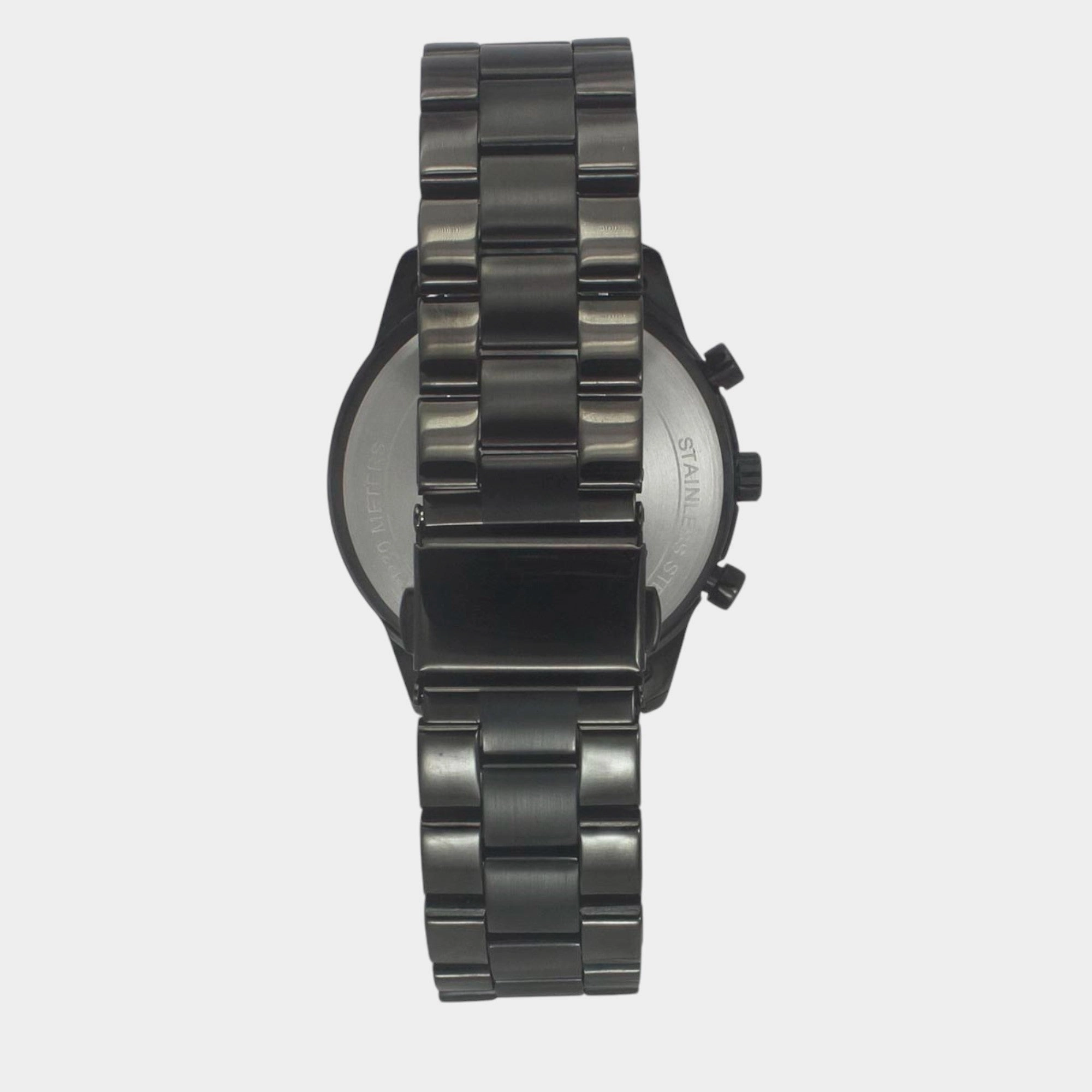 Men Quartz Black Dial Chronograph Stainless Steel Watch TWEG18518