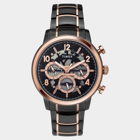 Men Quartz Black Dial Multi-Function Stainless Steel Watch TWEG20206