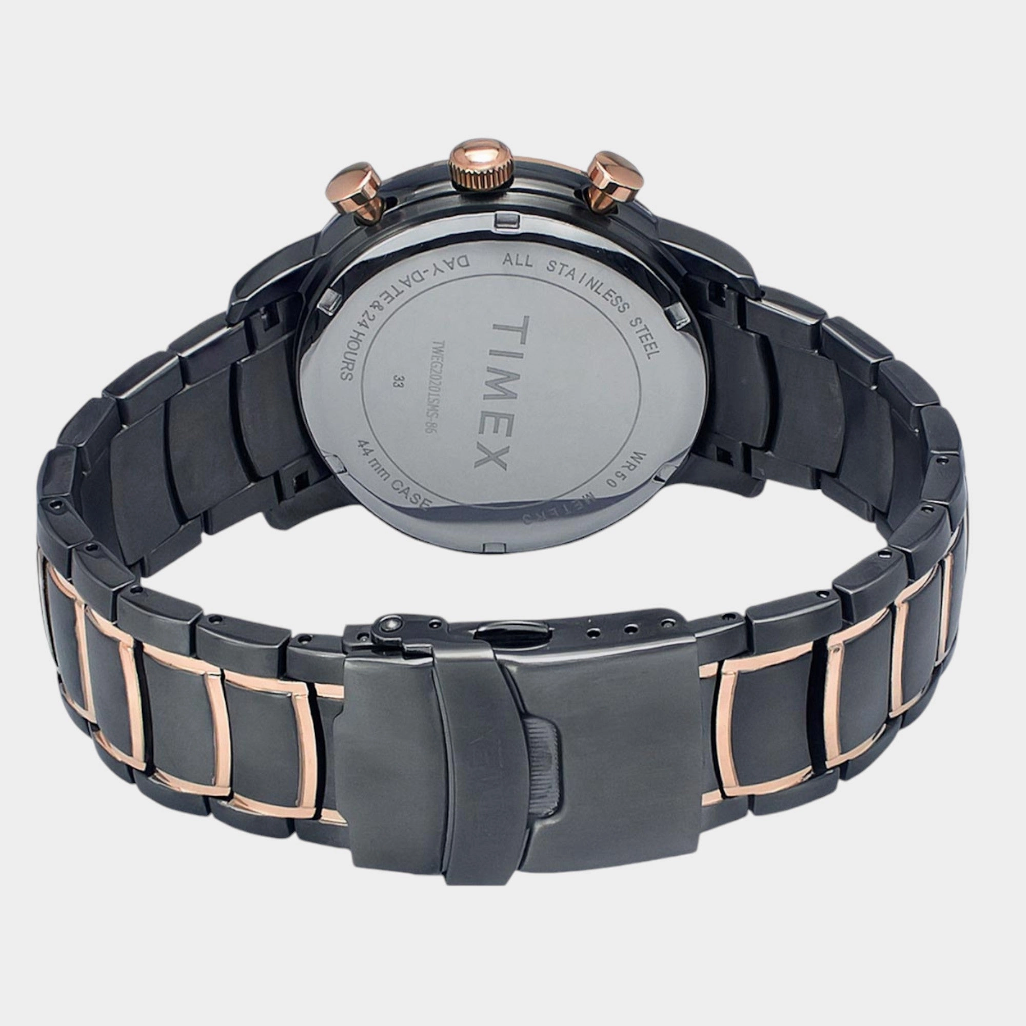 Men Quartz Black Dial Multi-Function Stainless Steel Watch TWEG20206