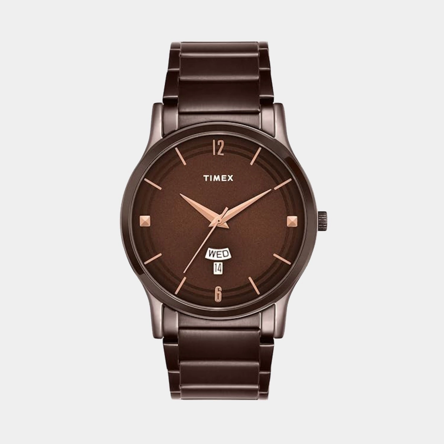 Men Quartz Brown Dial Analog Stainless Steel Watch TW000R461