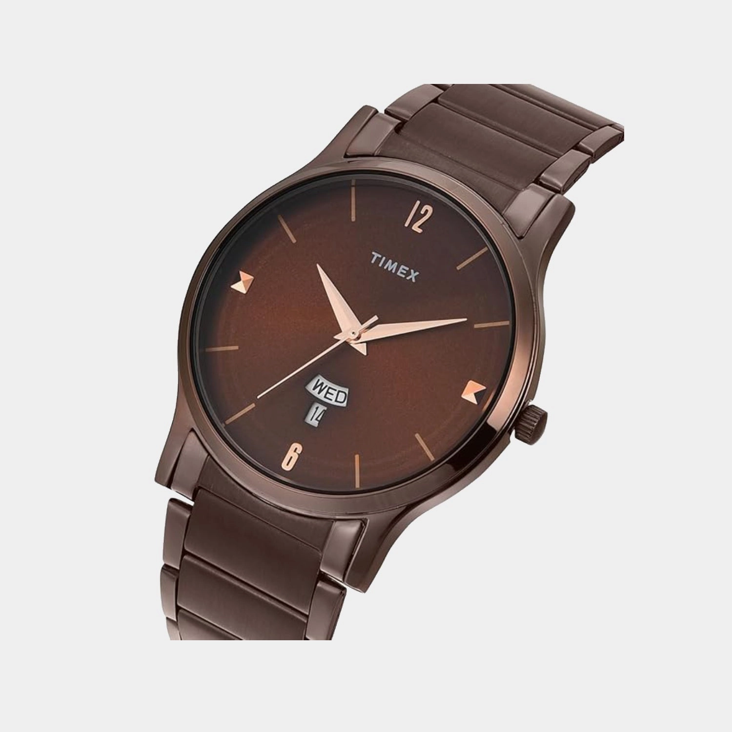 Men Quartz Brown Dial Analog Stainless Steel Watch TW000R461