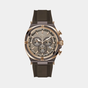 Men Quartz Brown Dial Chronograph Silicone Watch Z32004G1MF