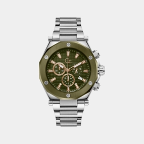 Men Quartz Green Dial Chronograph Stainless Steel Watch Z18004G9MF