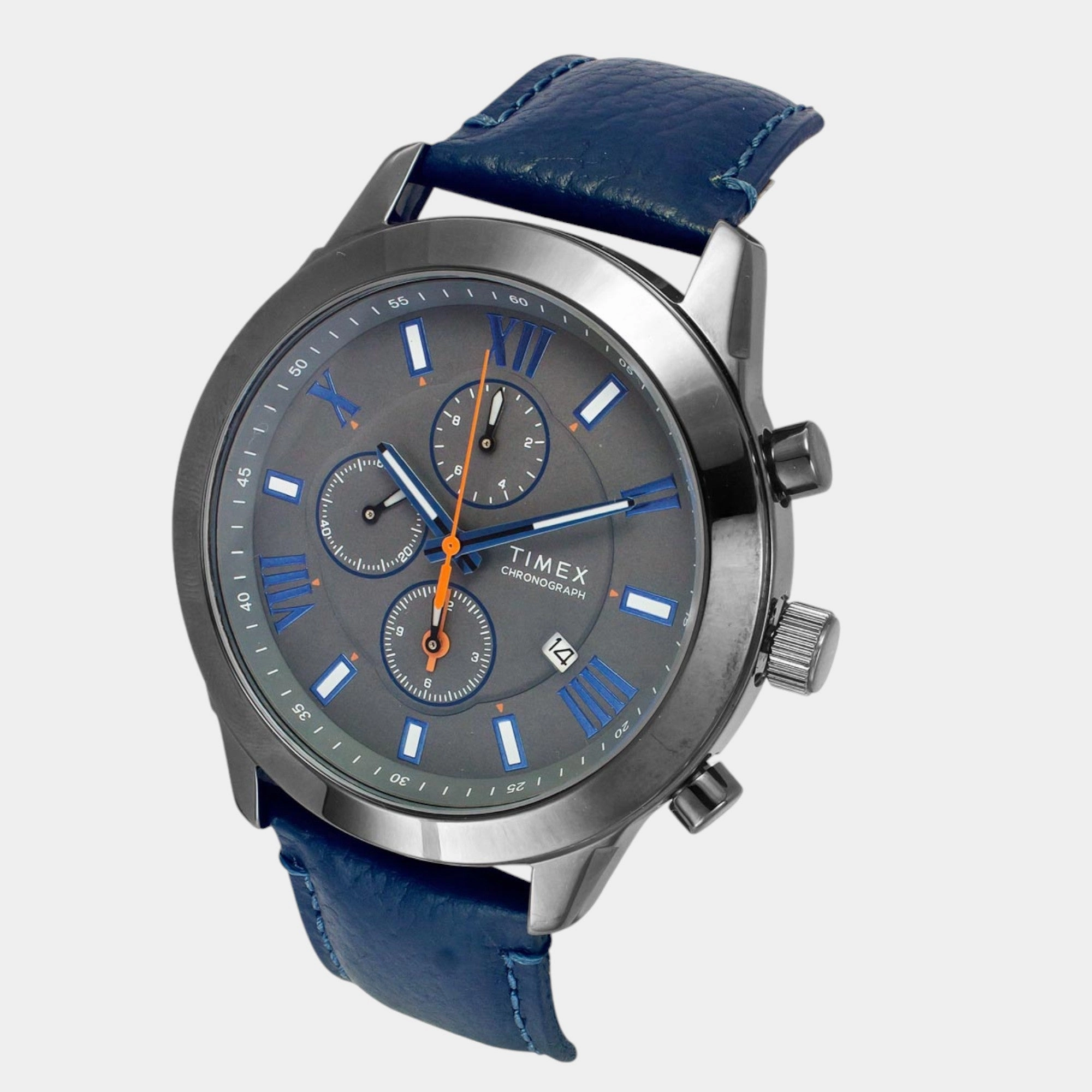 Men Quartz Grey Dial Chronograph Leather Watch TWEG18513