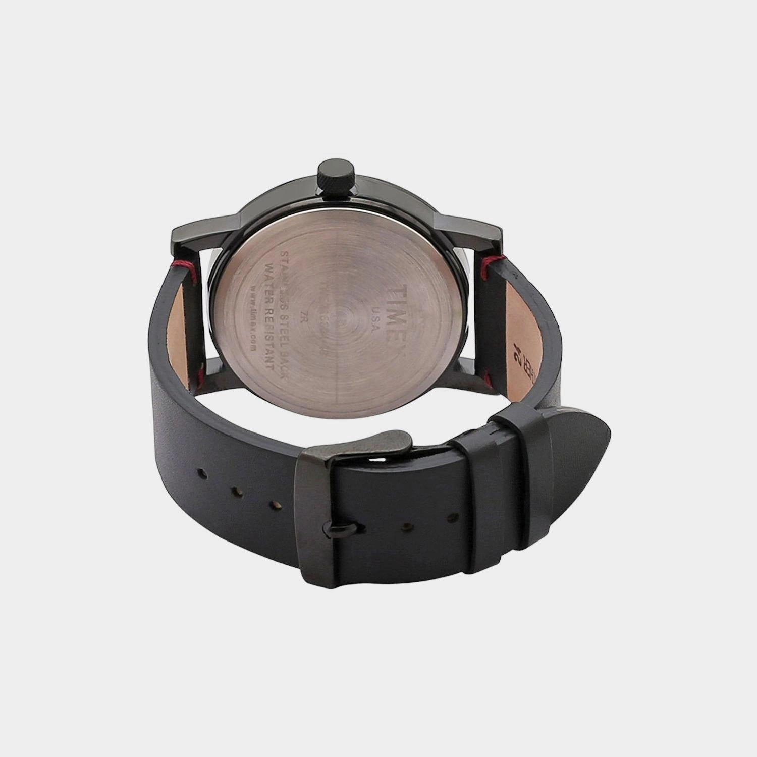 Men Quartz Red Dial Multi-Function Leather Watch TWEG16604