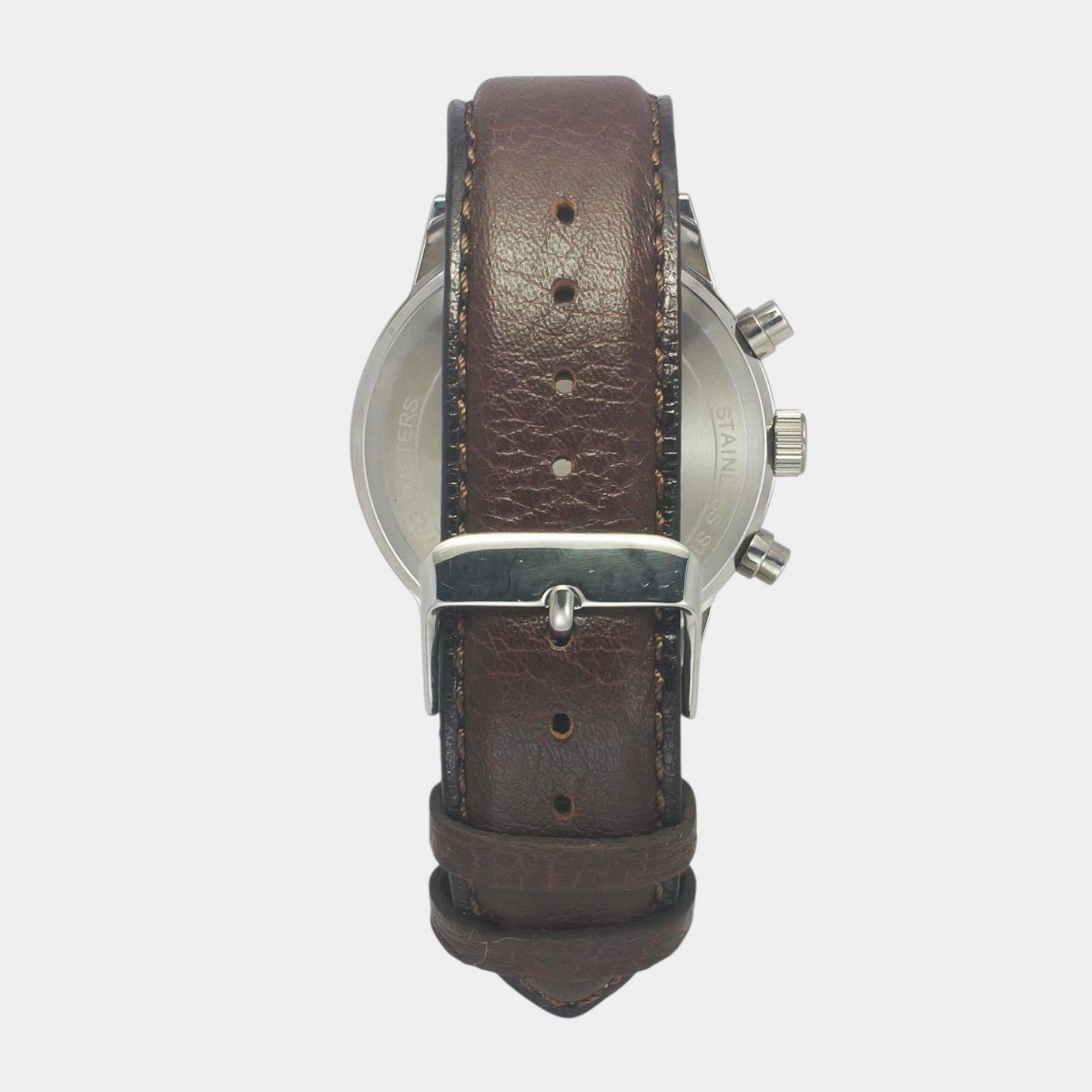 Men Quartz Salmon Dial Chronograph Leather Watch TWEG19930