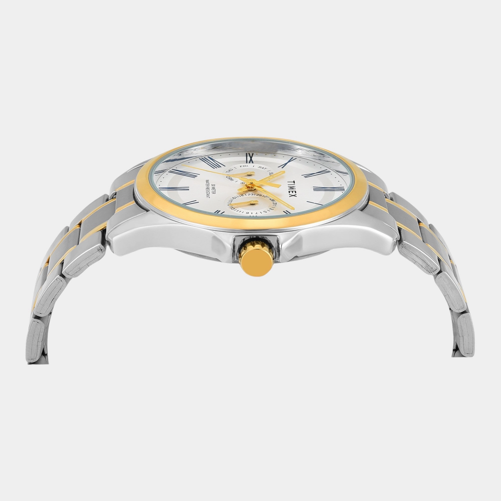 Men Quartz Silver Dial Analog Stainless Steel Watch TW000X134