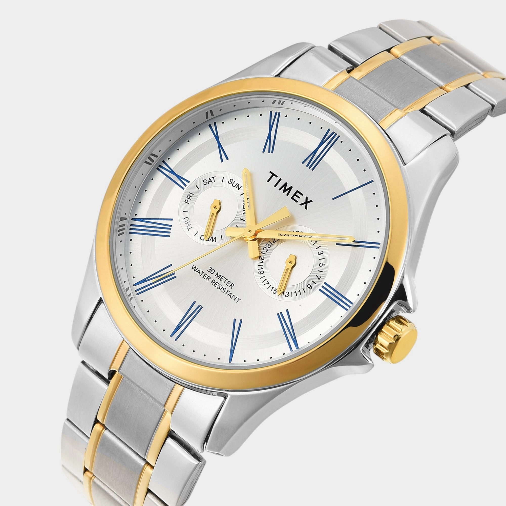 Men Quartz Silver Dial Analog Stainless Steel Watch TW000X134